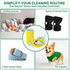 A yellow fabric elastic belt bag used for storing shoes and everyday essentials, alongside sports gear and pet supplies.