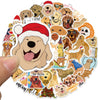 A collection of 50 stickers featuring various dogs, including a golden retriever, in a circular arrangement.