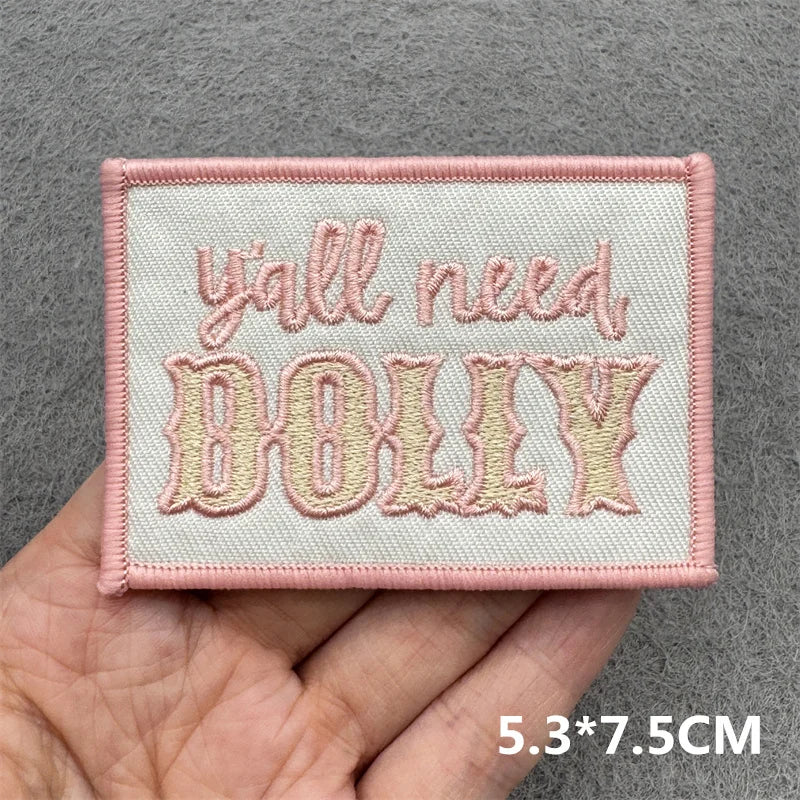 Pink Embroidered Iron-On Letter Patches for Clothing & Accessories