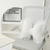 Decorative Bow Cushion with Lace Trim