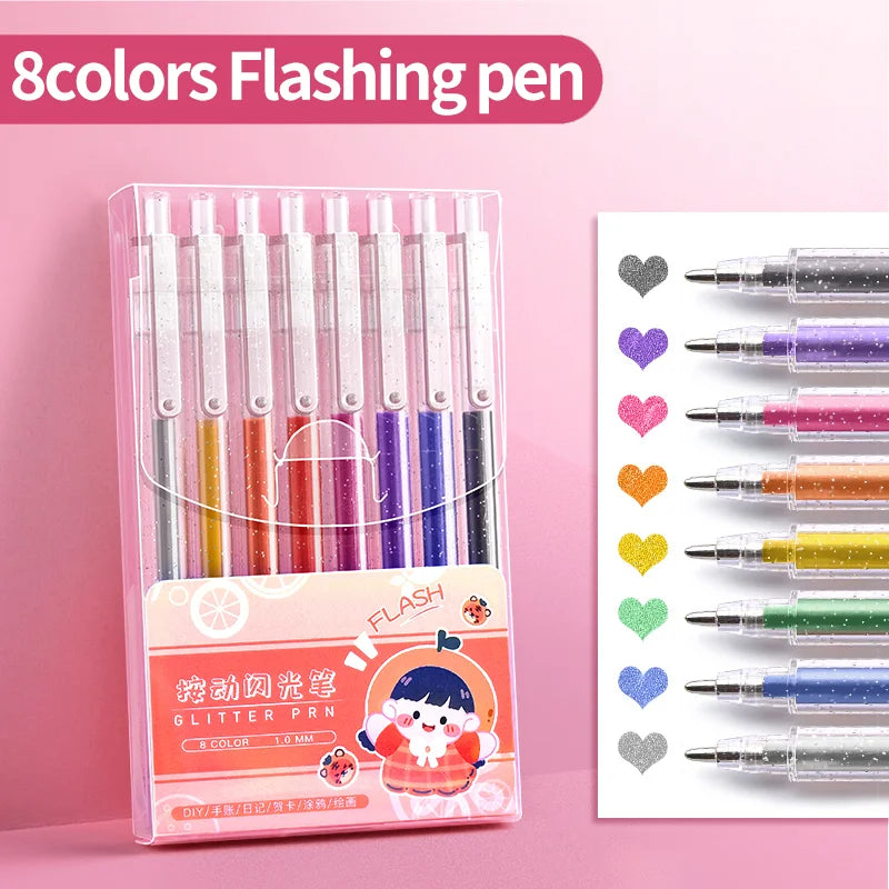 Retractable Glitter Gel Pens