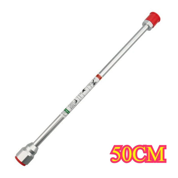 Silver airless paint sprayer extension pole with a red cap and 50cm length