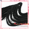 Black natural twisted cotton cord with a rainbow design