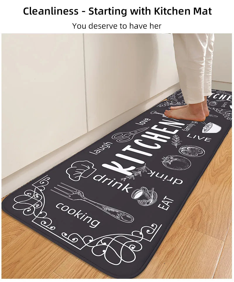 Non-Slip Absorbent Kitchen and Bathroom Floor Mat
