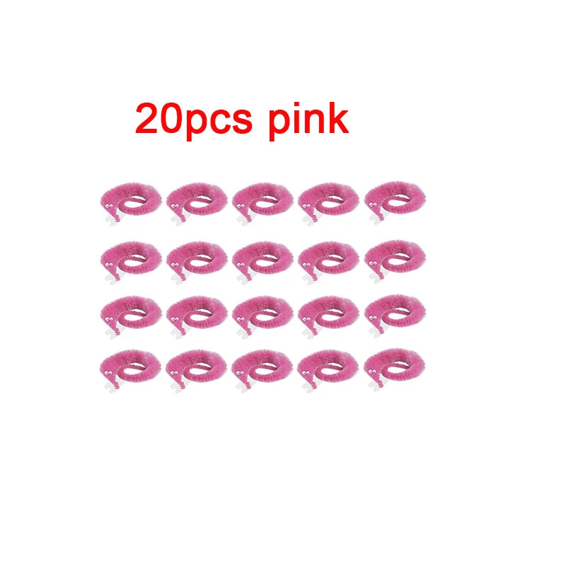 20 pieces of pink fuzzy wiggly worm magic trick with an invisible string