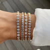 Heart Tennis Jewelry Set with Geometric Bezel