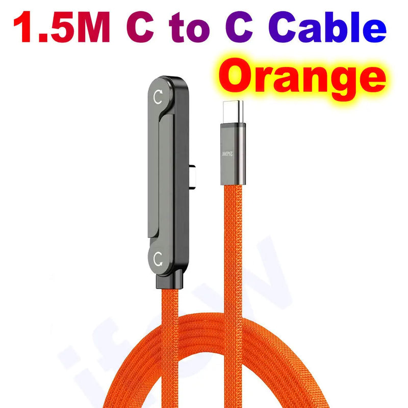Flat USB-C Fast-Charging Cable with Foldable Phone Stand