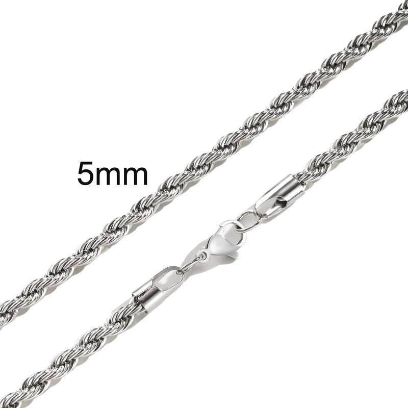 Stainless Steel Rope Chain Necklace