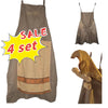 A gray chef apron with a hidden pocket, shown in a sale set.