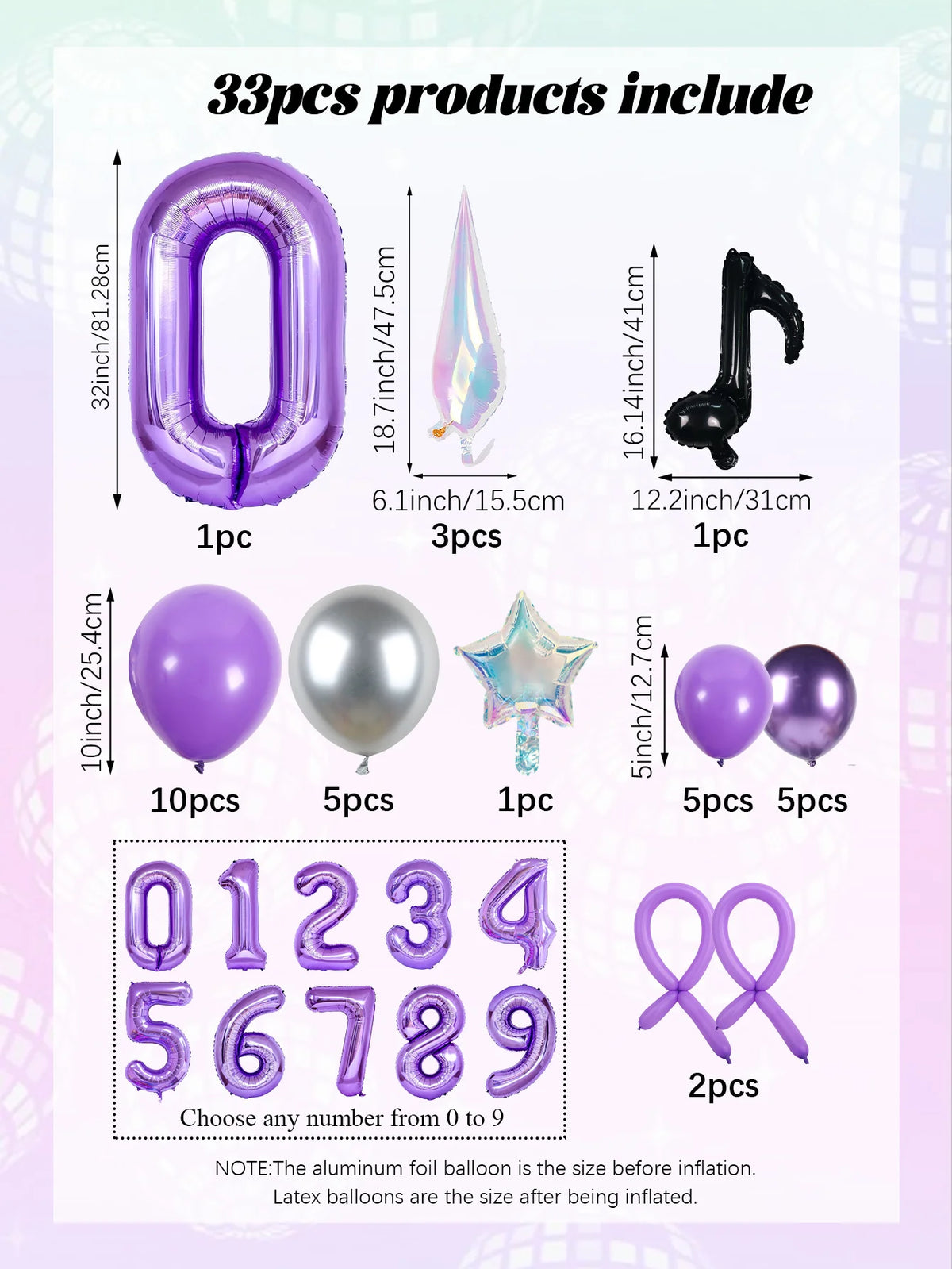 33-Piece K-Pop Music Theme Balloon Pillar Set for Party Decor