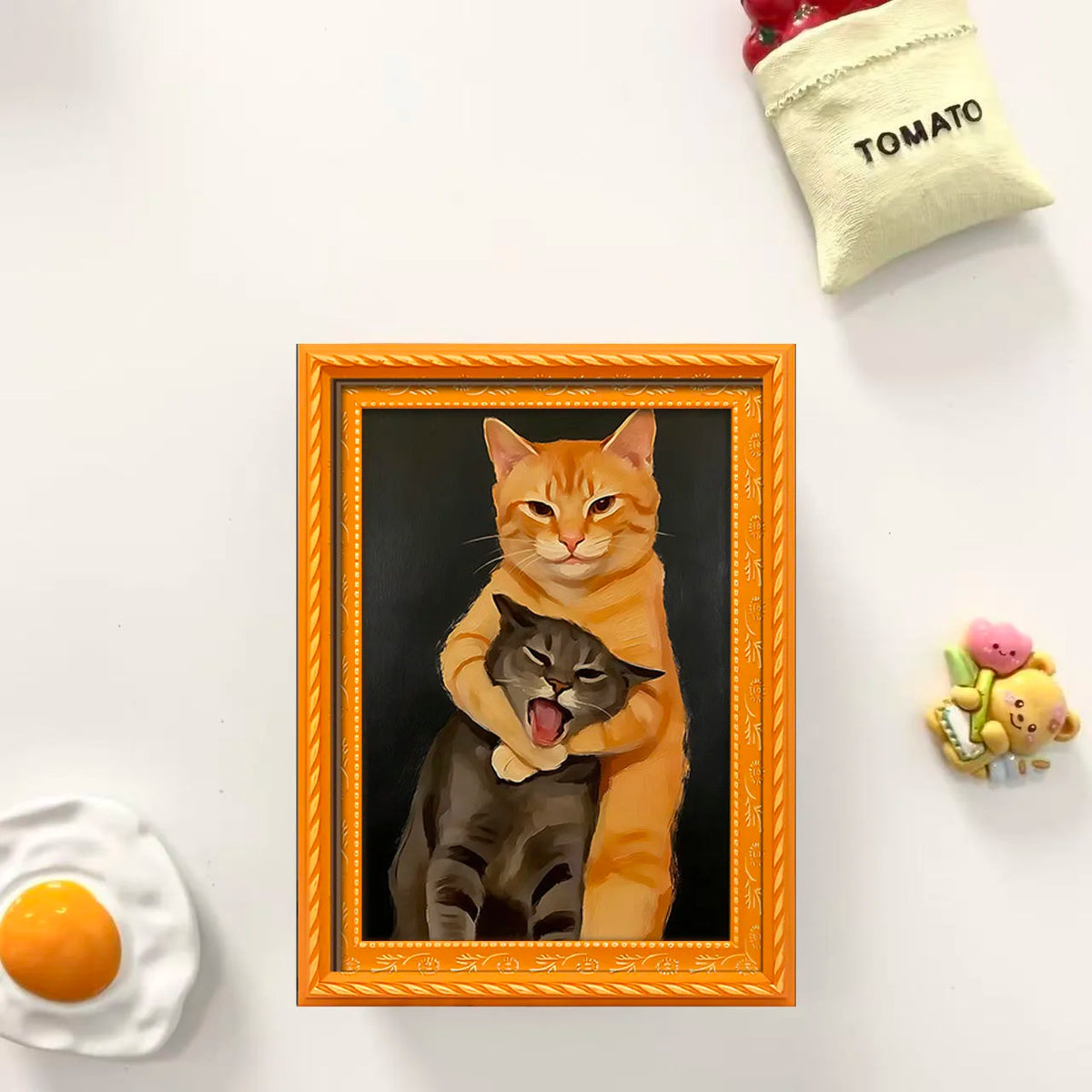 Funny Cat Fridge Magnet – Silly Cat Fight Decoration for Kitchens