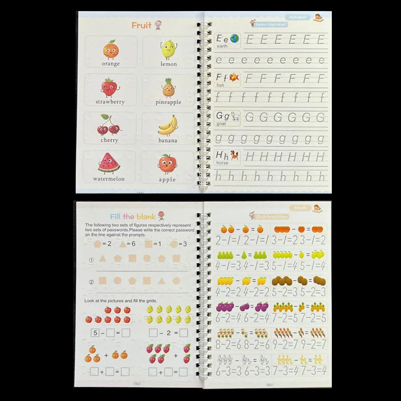 Magic Reusable Handwriting Practice Books for Kids