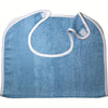 Light blue flannel bib with white trim for adult care