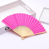Classic Bamboo Folding Fan with Blank Canvas Design