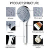 5-Mode Chrome Shower Head with Hose & Bracket