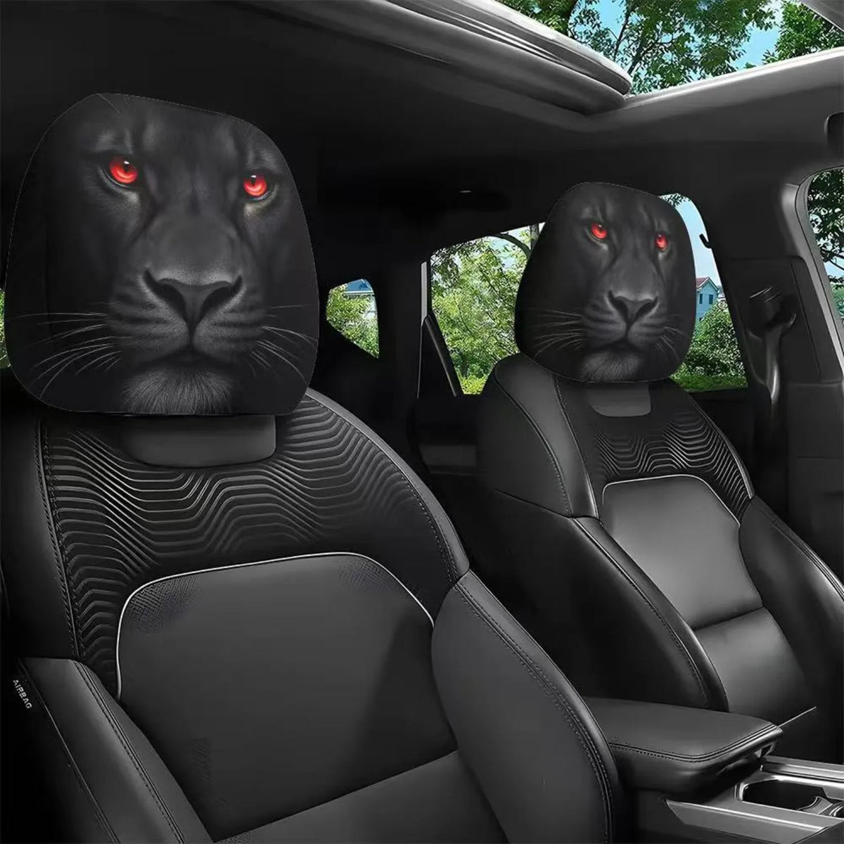 Wild Animal Print Car Seat Headrest Covers (2-Pack) – Universal Fit
