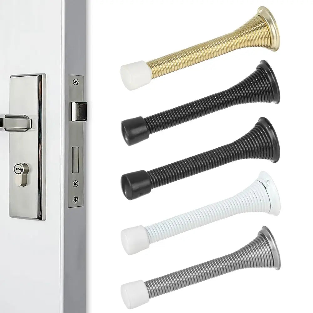 Iron Spring Door Stopper with Wall Protector