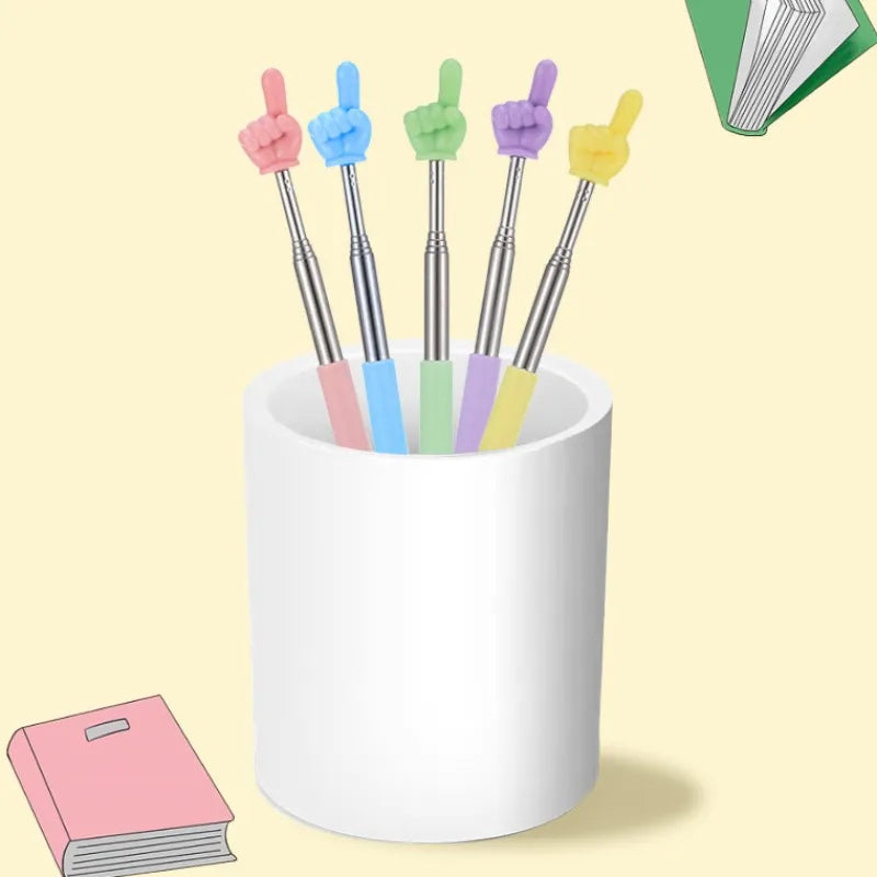 Telescopic Stainless Steel Teaching Pointer with Finger Design