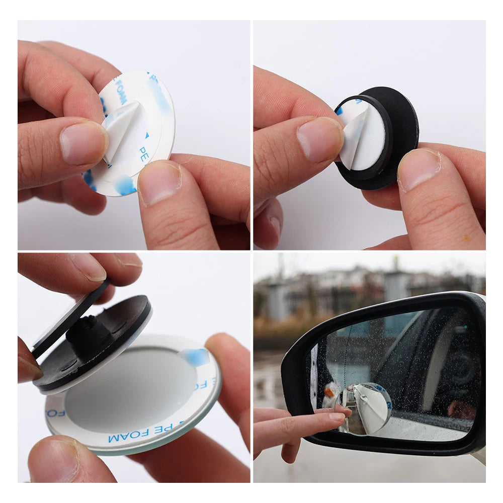 360° Rotatable Car Blind Spot Mirror – Wide Angle Auxiliary Rearview Safety Mirror