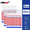 A set of blue long-head waterproof deep hole markers for woodworking and construction