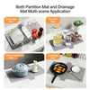 Silicone multi-scene mats including a drainage mat, tea set mat, and heat insulation mat for various applications