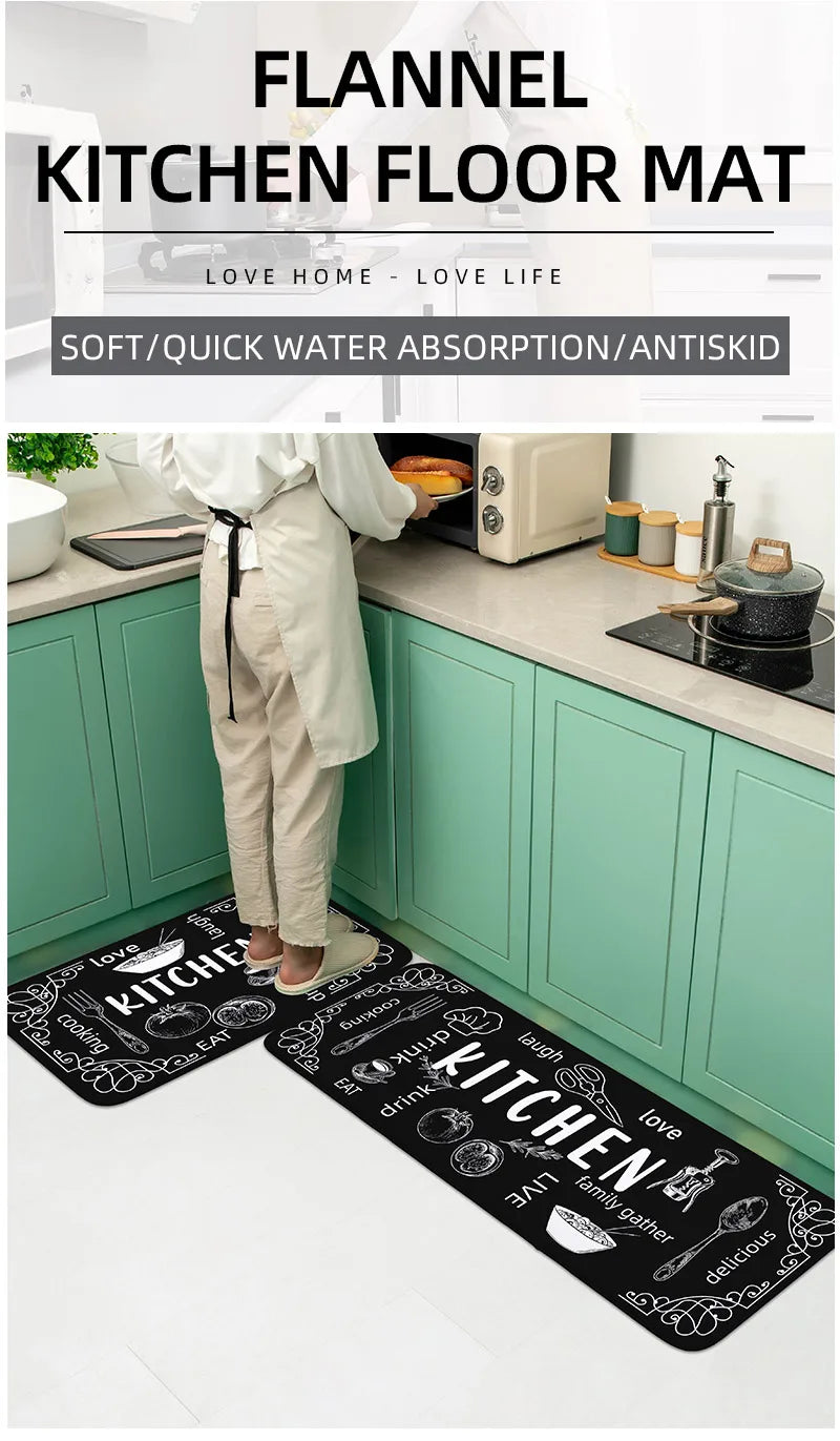 Non-Slip Absorbent Kitchen and Bathroom Floor Mat