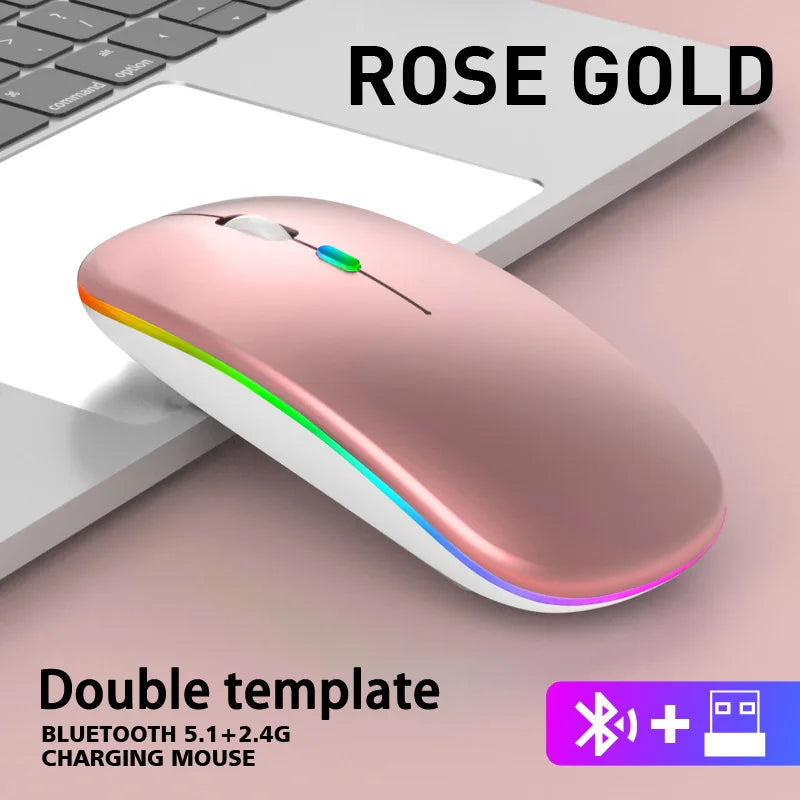 Souris sans fil ergonomique avec éclairage RGB