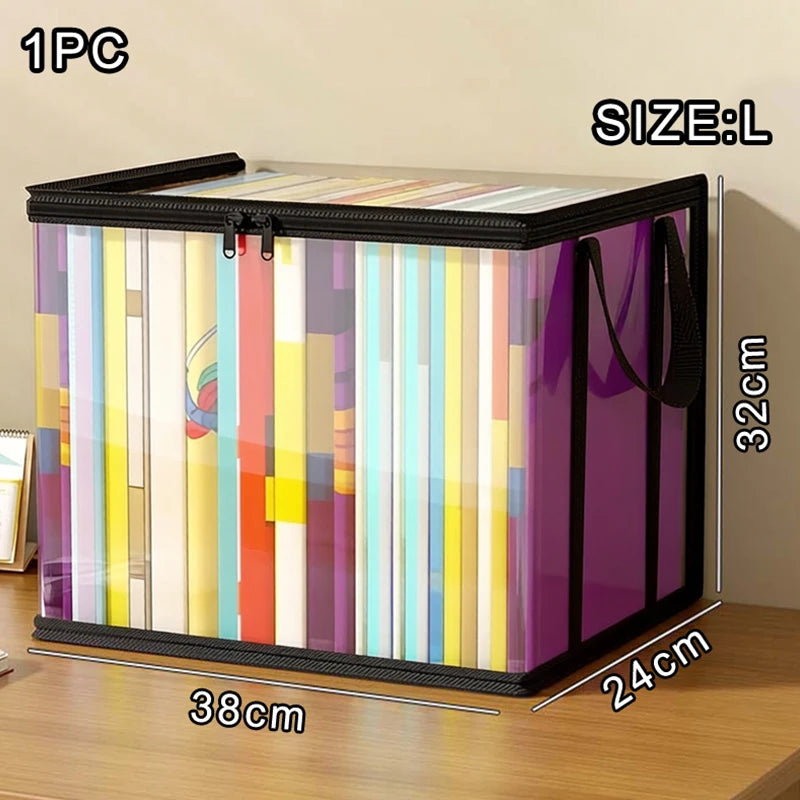 Large Clear PVC Storage Box with Hinged Lid