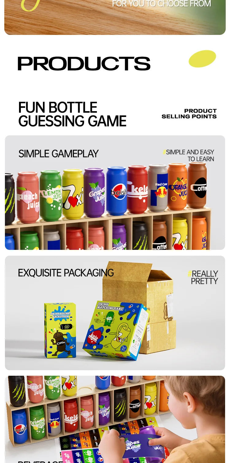 Bottle Guessing Memory Board Game for Kids
