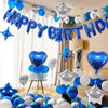 Blue Happy Birthday Balloon Set with Banner and Heart Foil Balloons