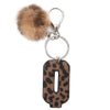 Leopard Print Letter Keychain