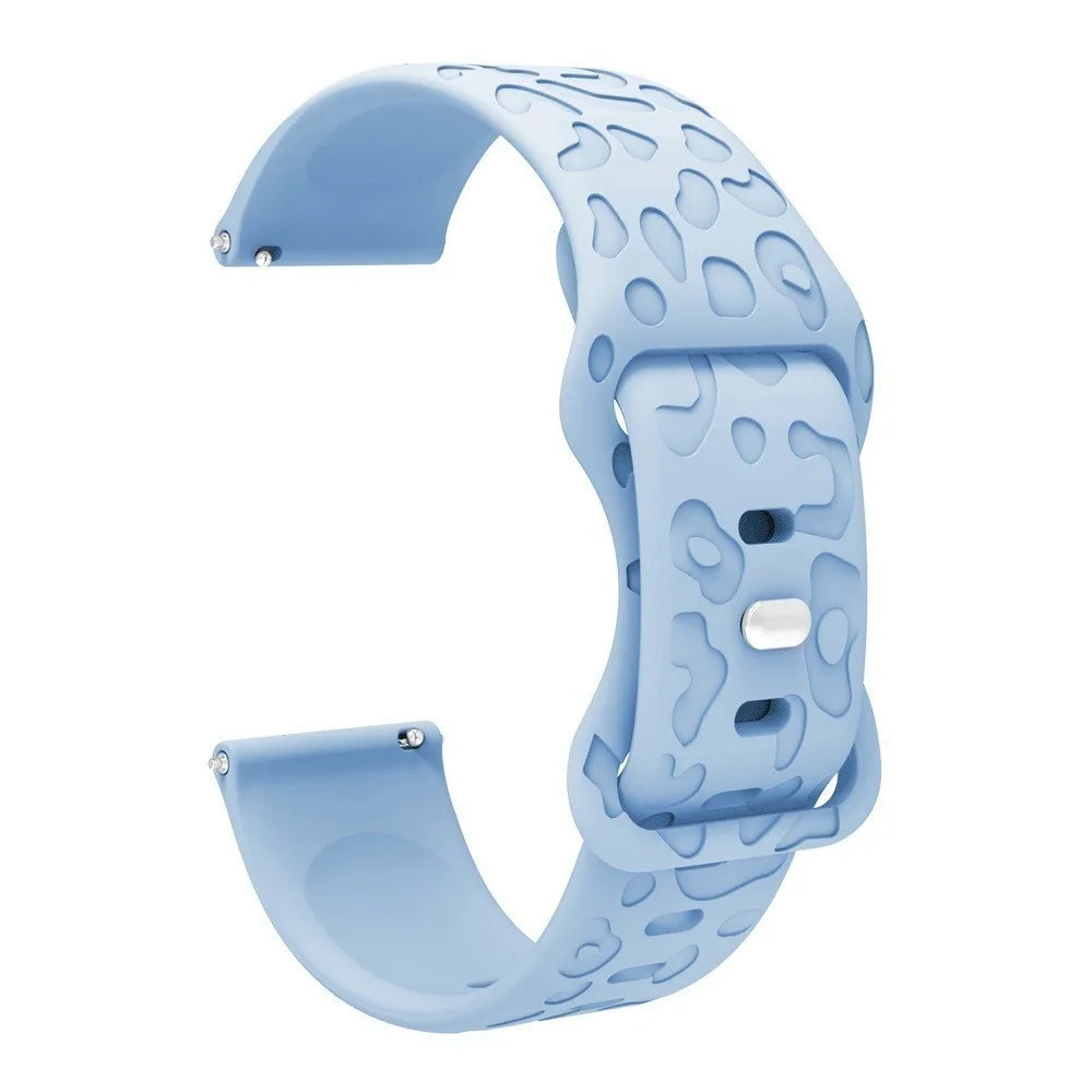 Light blue silicone watch band with a textured pattern for a Redmi Watch 5