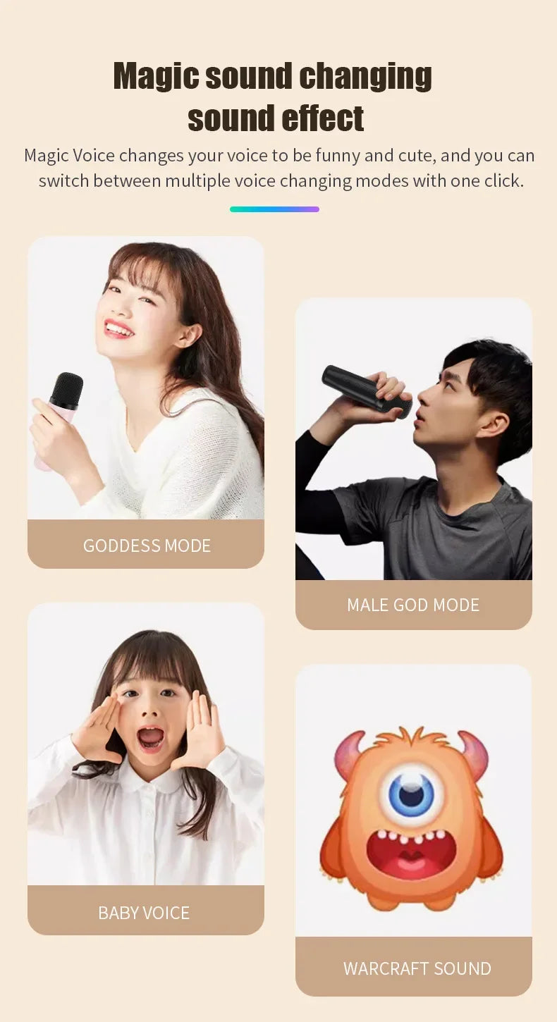 Compact Karaoke Speaker with Dual Microphones