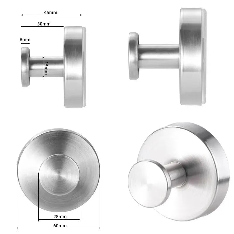 Stainless Steel Suction Cup Hooks for Bathroom & Kitchen