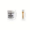 A white container of invisible transparent waterproof sealing coating for tiles and fixtures with an orange applicator brush.