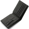 Black vintage PU leather short wallet with multi-card slots and a coin pocket shown from above.