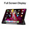 A full screen display of a retro marble iPad Pro 12.9 case with a pencil holder.