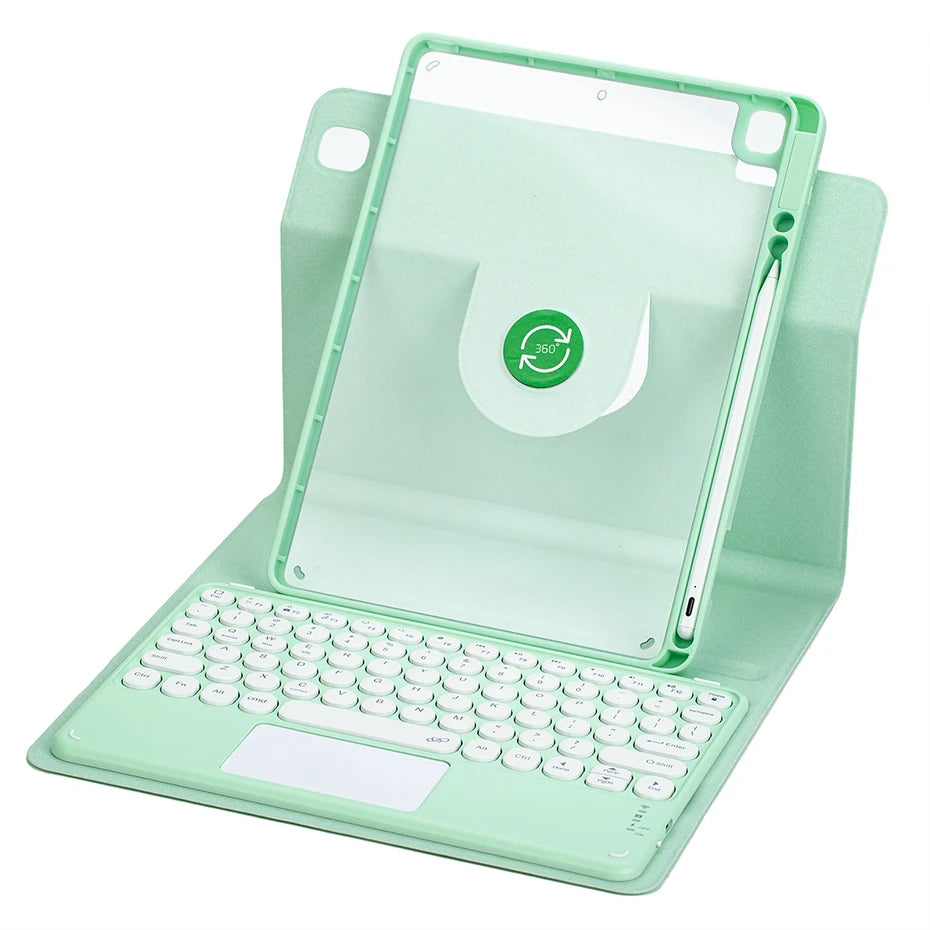 360° Rotating Keyboard Case for iPad with Magnetic Stand