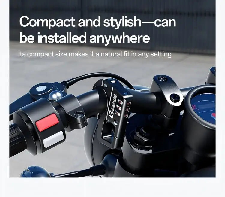 Secure 3-Digit Combination Helmet Lock with Anti-Cut Steel Cable