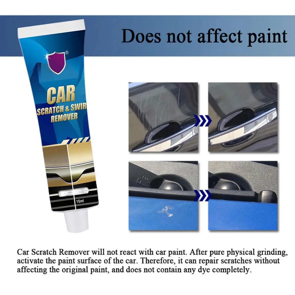 Tube of Car Scratch Remover and Paint Polish Paste for repairing scratches on car paint