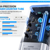 An FNIIRST HEIGER COUNTER TUBE is shown with technical specifications and a blue detector component.