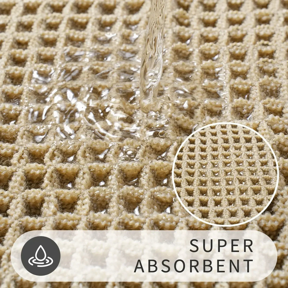 Waffle Weave Bath Mat with Non-Slip Backing