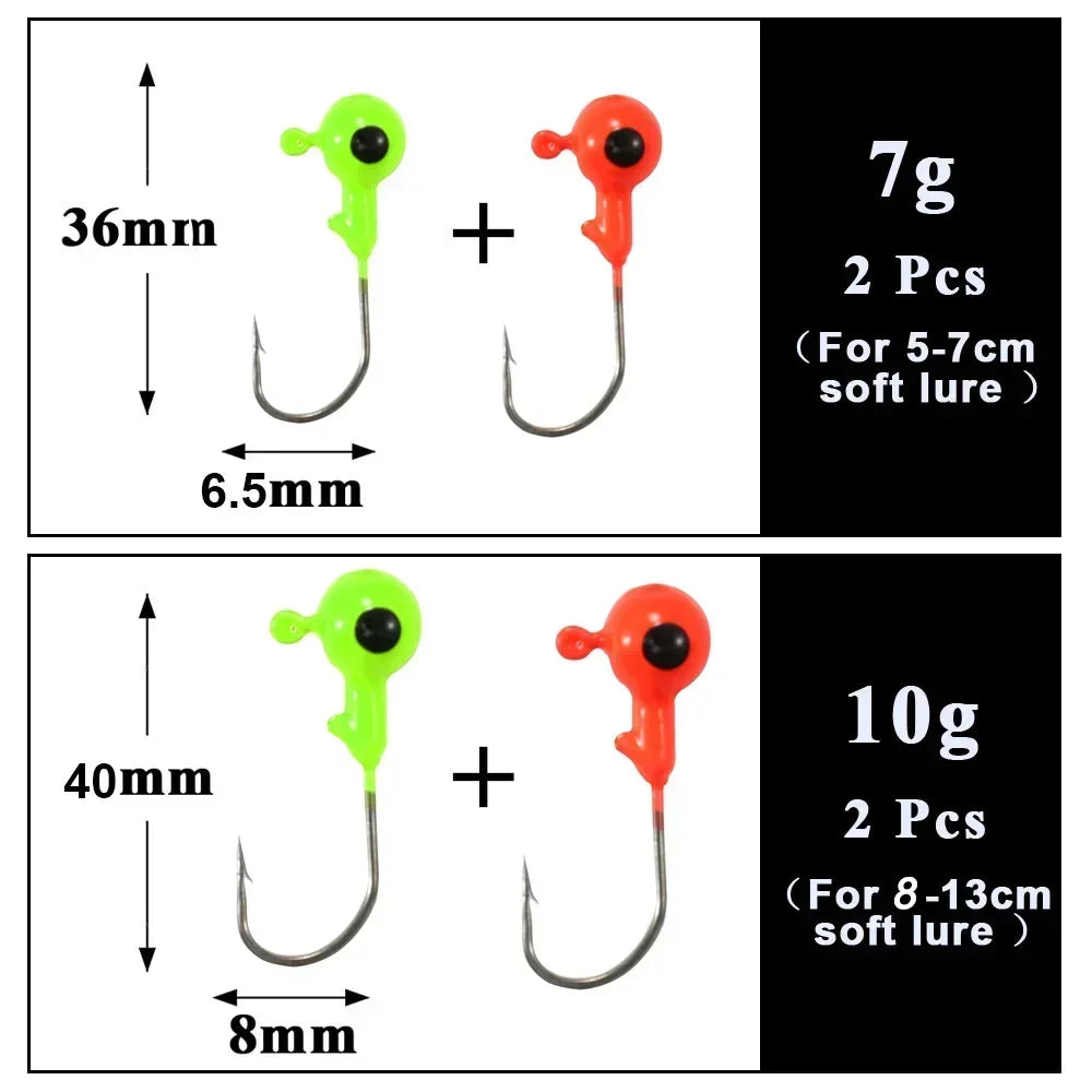 Realistic Soft Bait Fishing Lures with Jig Heads