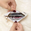 Slim Leather Card Holder Wallet with Secure Zipper