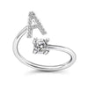 Initial Letter Ring with Zircon Accent