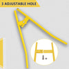 Yellow adjustable hole tool used for installing or removing truck brake springs.
