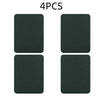 Four dark green iron-on fabric patches for clothing repair and DIY decor