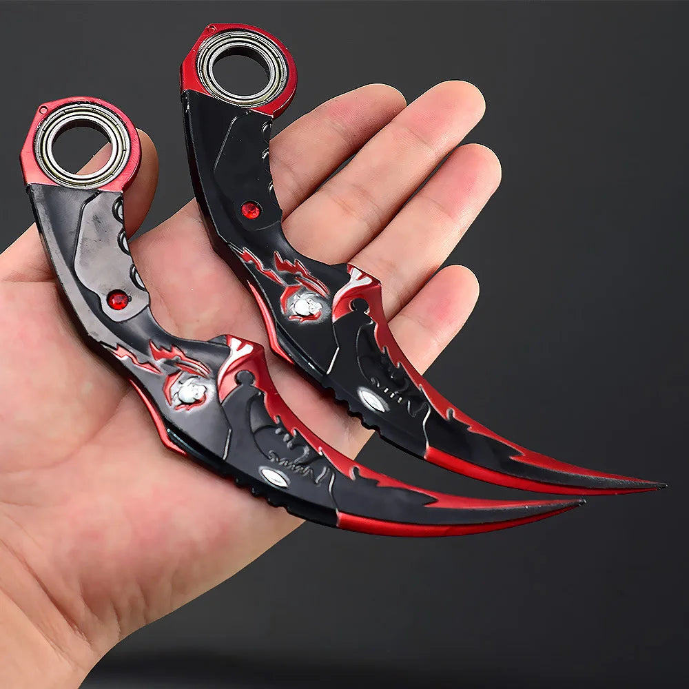 Blue Dragon Claw Folding Knife Model - 18cm Collectible Tactical Karambit