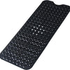 Black non-slip bathtub mat with suction cups for a cartoon bat design