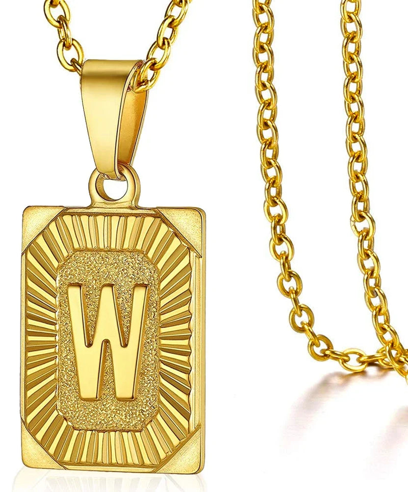 Initial Pendant Necklace in Stainless Steel